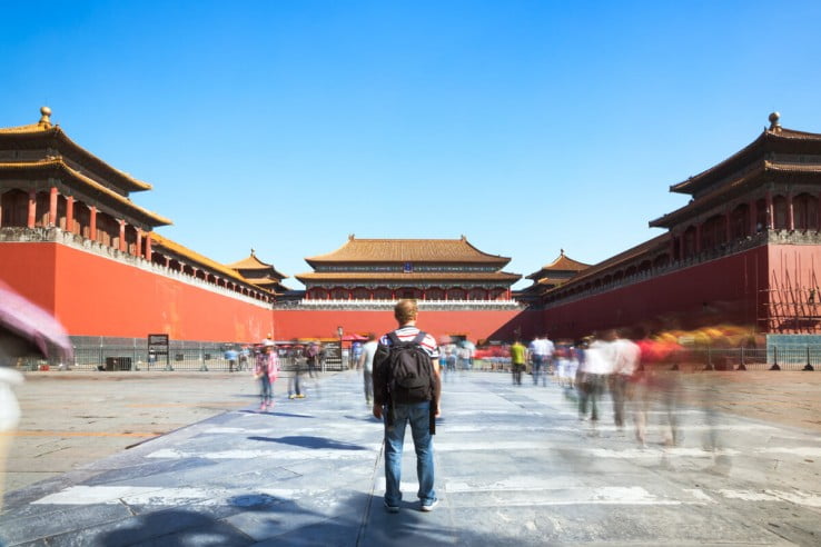 Tourist at Forbidden City, Beijing, China.