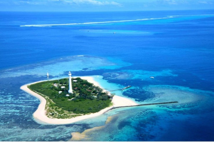 The Amedee Lighthouse in Noumea Lagoon, New Caledonia. 