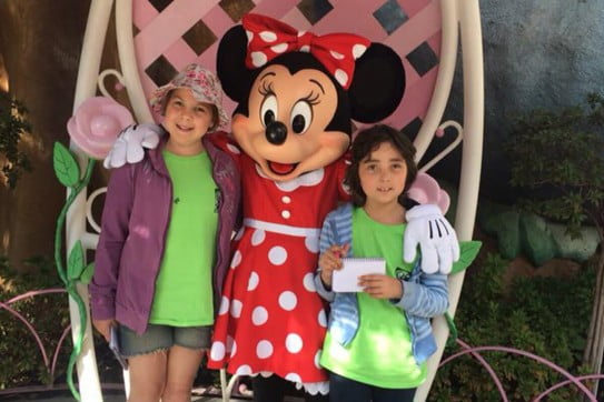 Koru care Northland branch - girls with Minnie Mouse at Disneyland